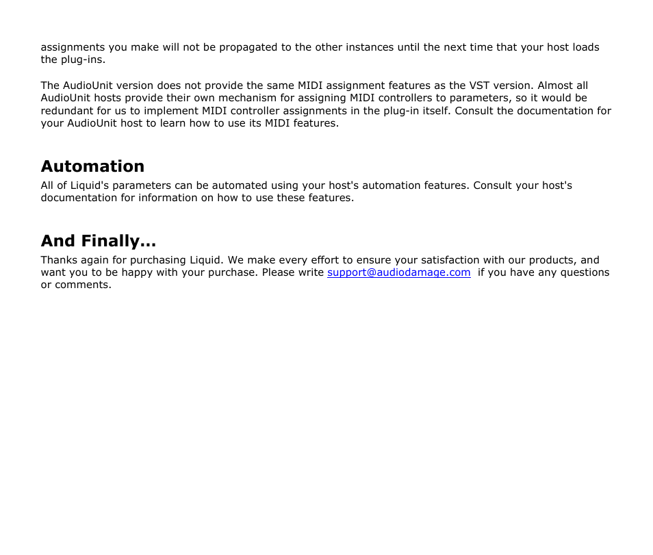 Automation, And finally | Audio Damage Liquid User Manual | Page 13 / 13