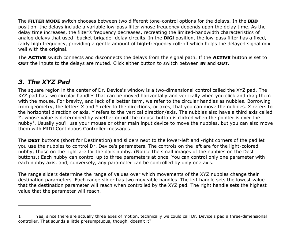 The xyz pad | Audio Damage Dr. Device User Manual | Page 11 / 17