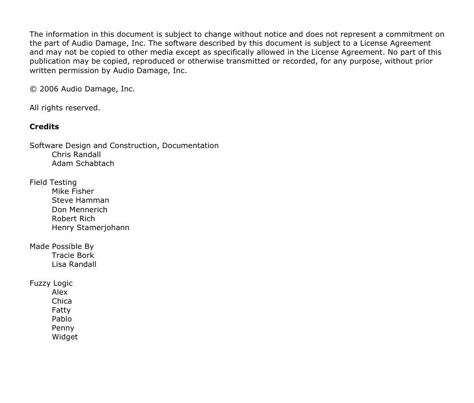 Audio Damage 914 Fixed Filter Bank Upgrade From 907a User Manual | Page 2 / 10