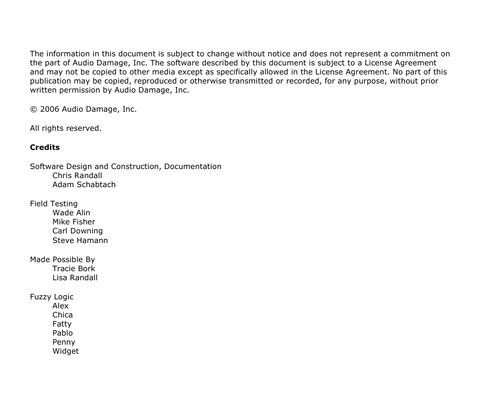 Audio Damage Phase Two User Manual | Page 2 / 16