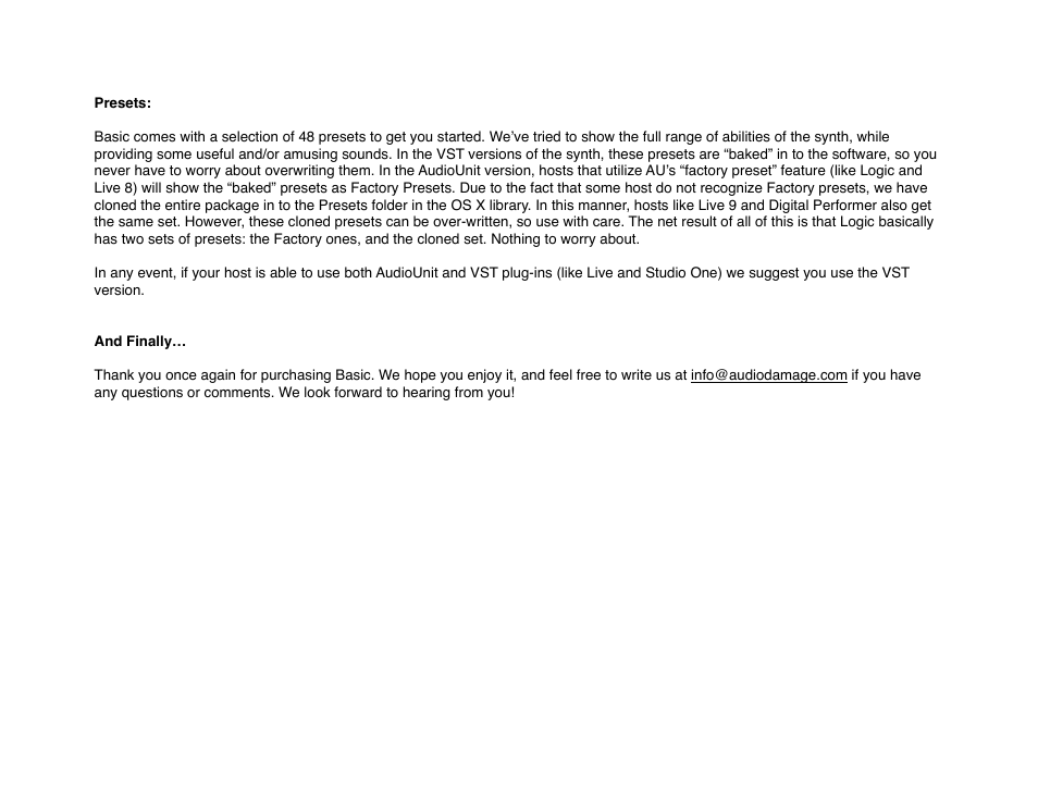 Audio Damage Basic User Manual | Page 13 / 13