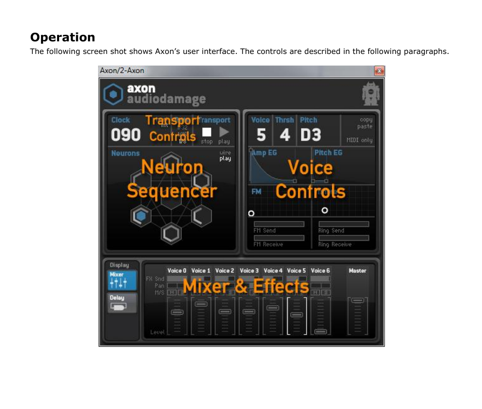 Operation | Audio Damage Axon User Manual | Page 7 / 22
