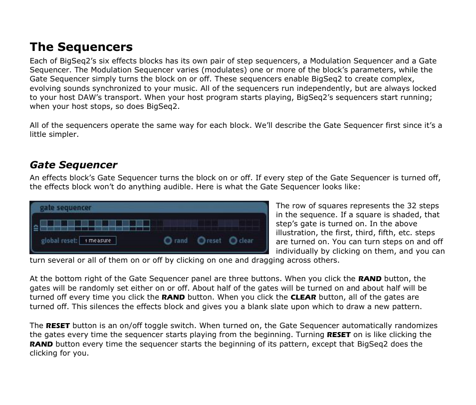 The sequencers, Gate sequencer | Audio Damage BigSeq2 Upgrade From BigSeq1 User Manual | Page 7 / 24