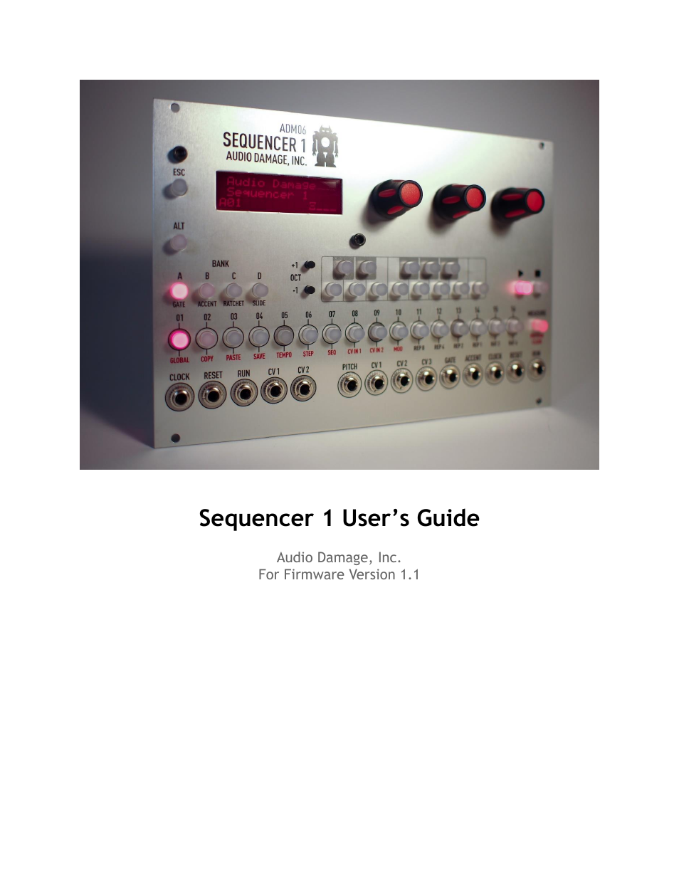 Audio Damage Sequencer 1 User Manual | 32 pages