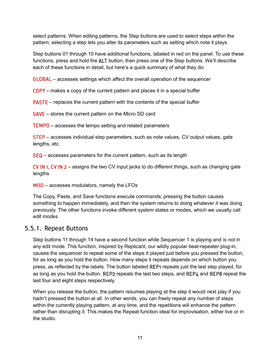 Repeat buttons | Audio Damage Sequencer 1 User Manual | Page 11 / 32