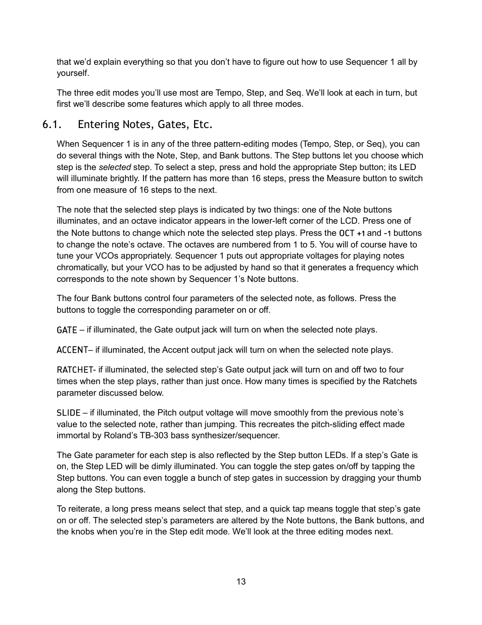 Entering notes, gates, etc | Audio Damage Sequencer 1 User Manual | Page 13 / 32