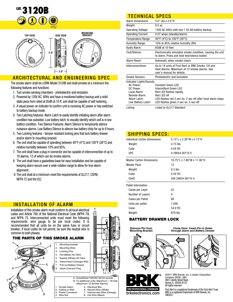 3120b | BRK electronic P H O T O & I O N 3120B User Manual | Page 2 / 2