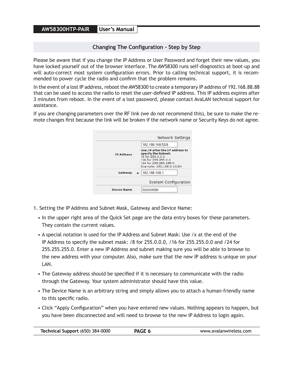 AvaLAN Wireless AW58300HTP-PAIR User Manual | Page 6 / 13