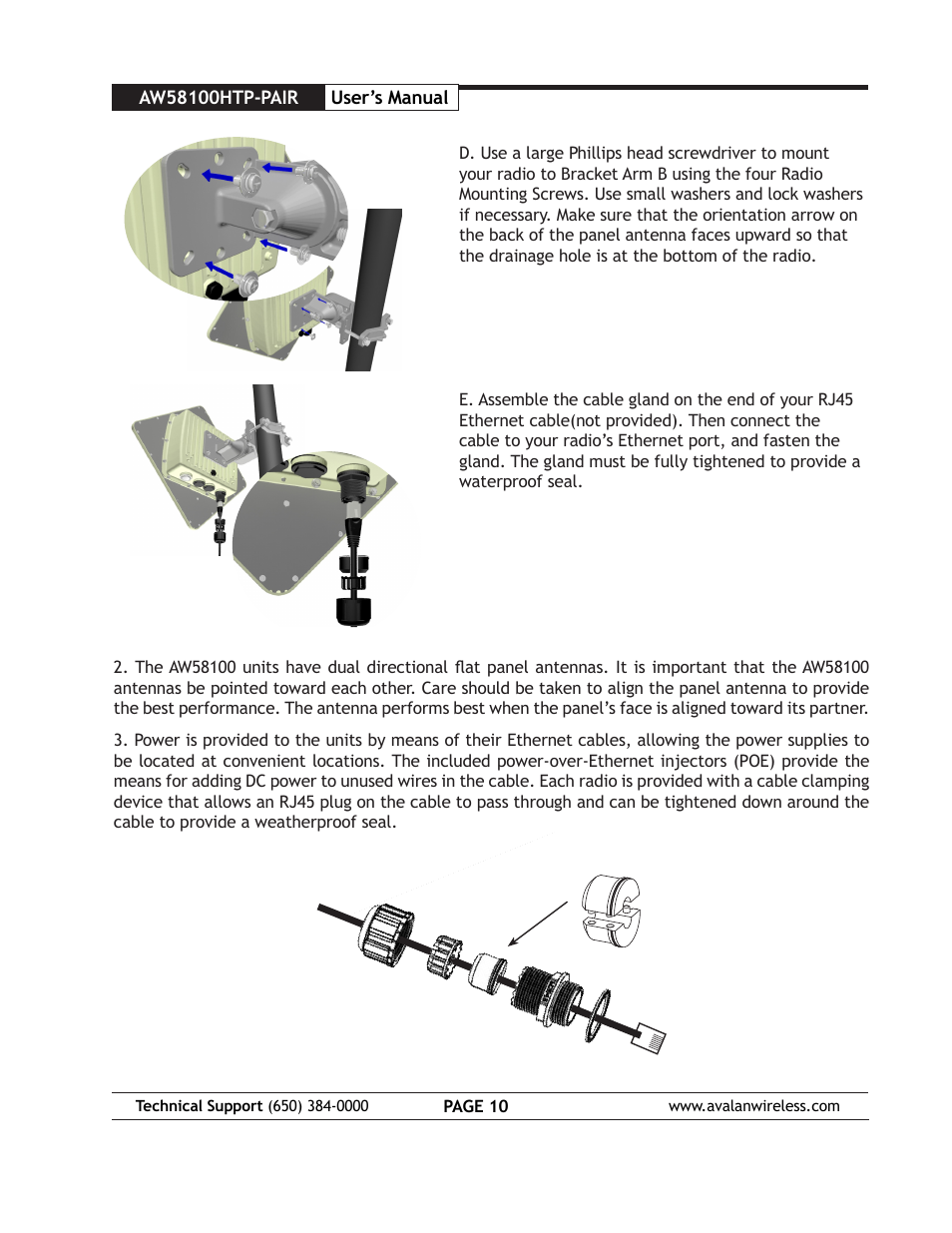AvaLAN Wireless AW58100HTP-PAIR User Manual | Page 10 / 13