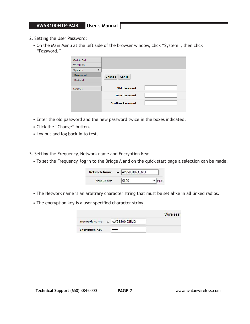 AvaLAN Wireless AW58100HTP-PAIR User Manual | Page 7 / 13
