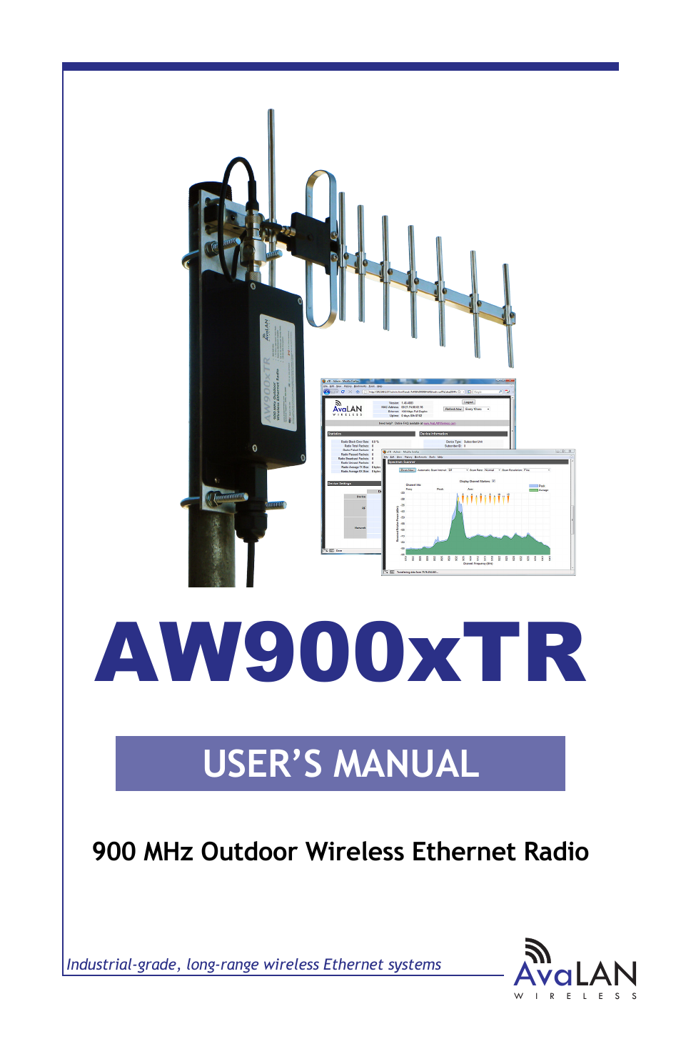 Aw900xtr, User’s manual, Ava lan | 900 mhz outdoor wireless ethernet radio | AvaLAN Wireless AW900xTR-PAIR User Manual | Page 2 / 9
