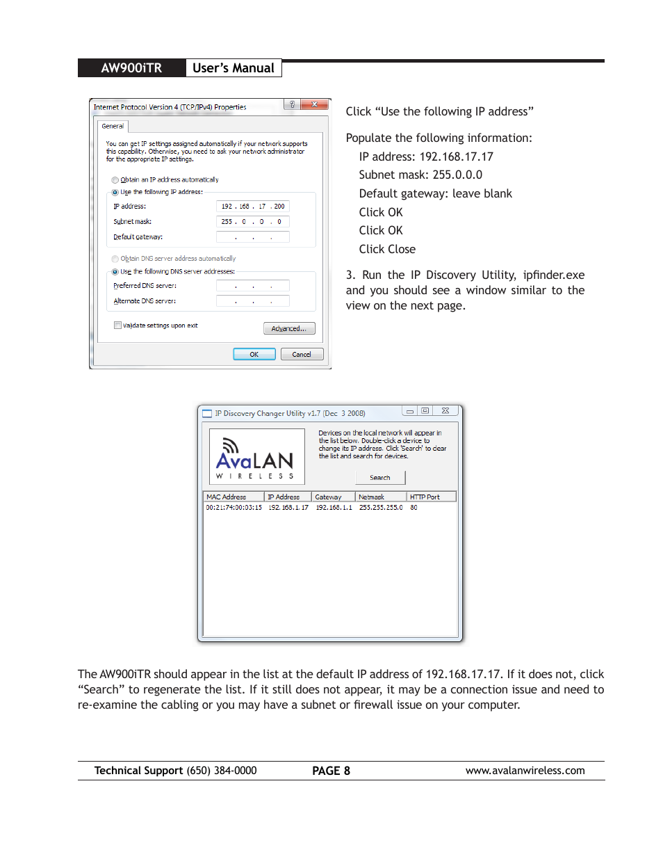 AvaLAN Wireless AW900iTR-PAIR User Manual | Page 8 / 18