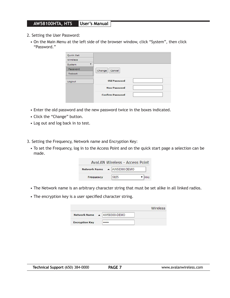 AvaLAN Wireless AW58100HTS User Manual | Page 7 / 13