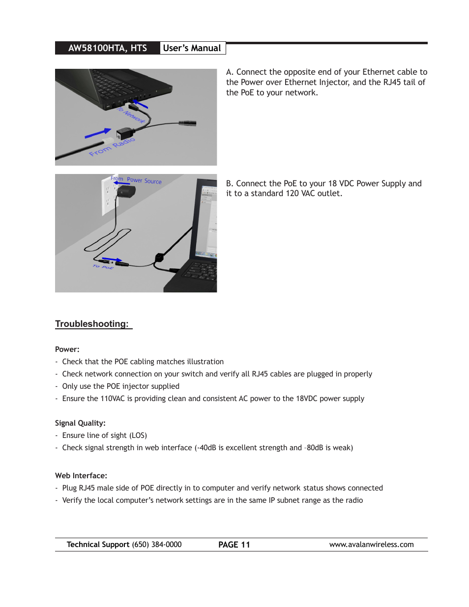 AvaLAN Wireless AW58103HTS User Manual | Page 14 / 16