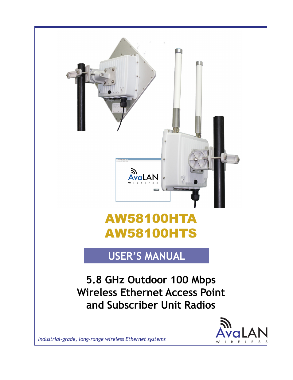 Ava lan, User’s manual | AvaLAN Wireless AW58103HTS User Manual | Page 4 / 16
