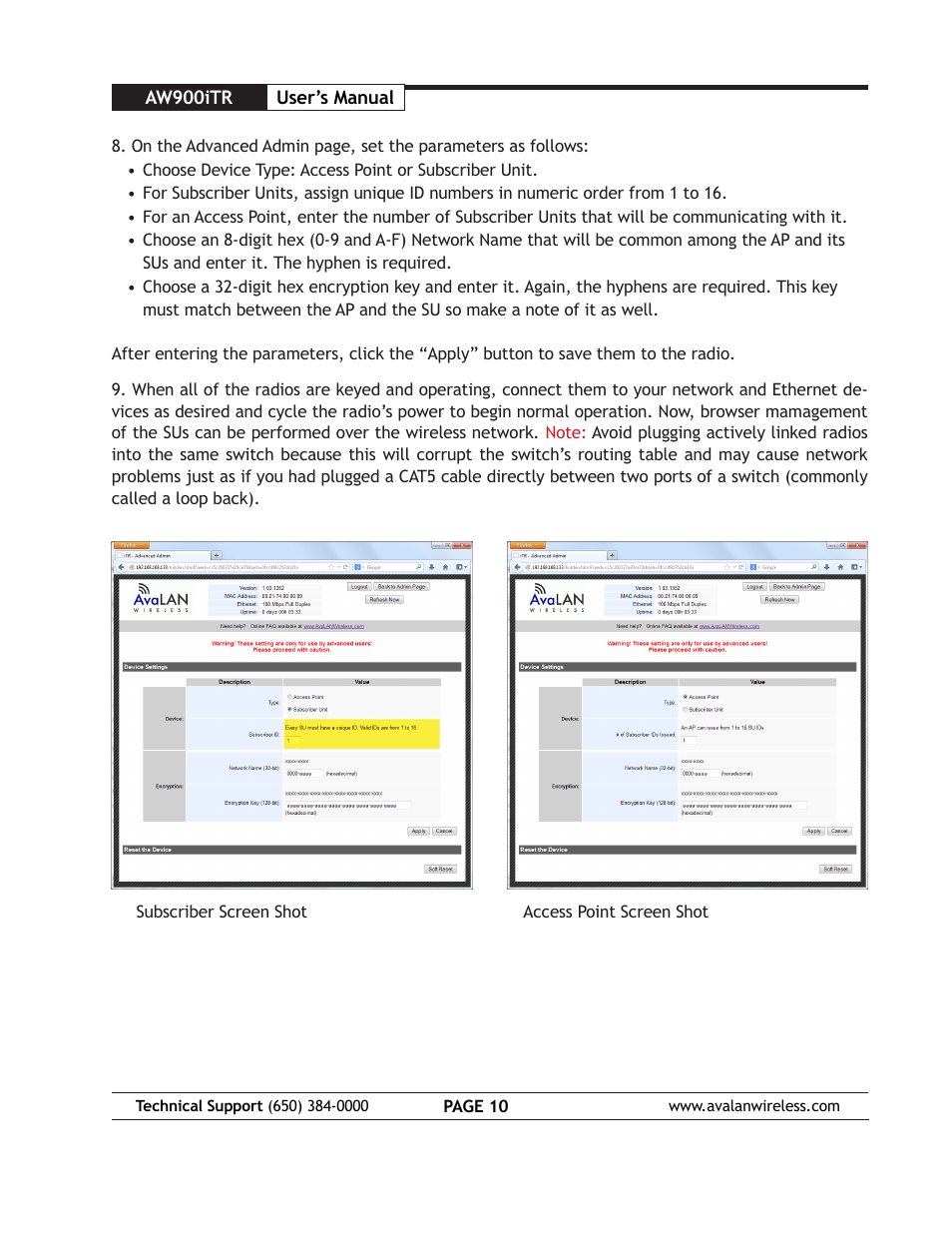 AvaLAN Wireless AW900iTR User Manual | Page 10 / 17