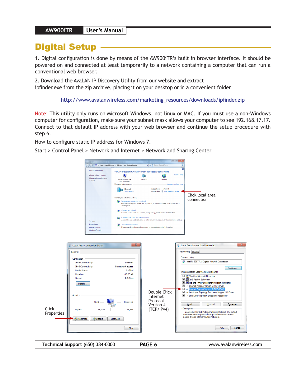 Digital setup | AvaLAN Wireless AW900iTR User Manual | Page 6 / 17