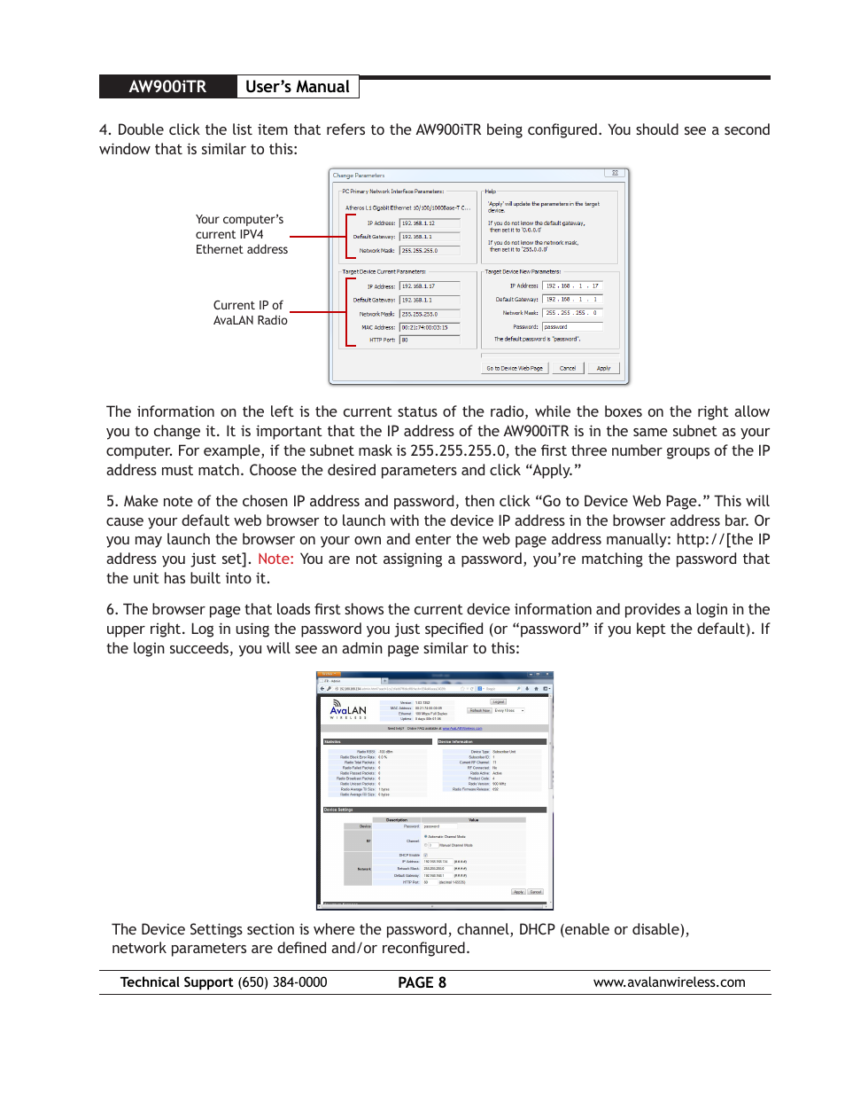AvaLAN Wireless AW900iTR User Manual | Page 8 / 17