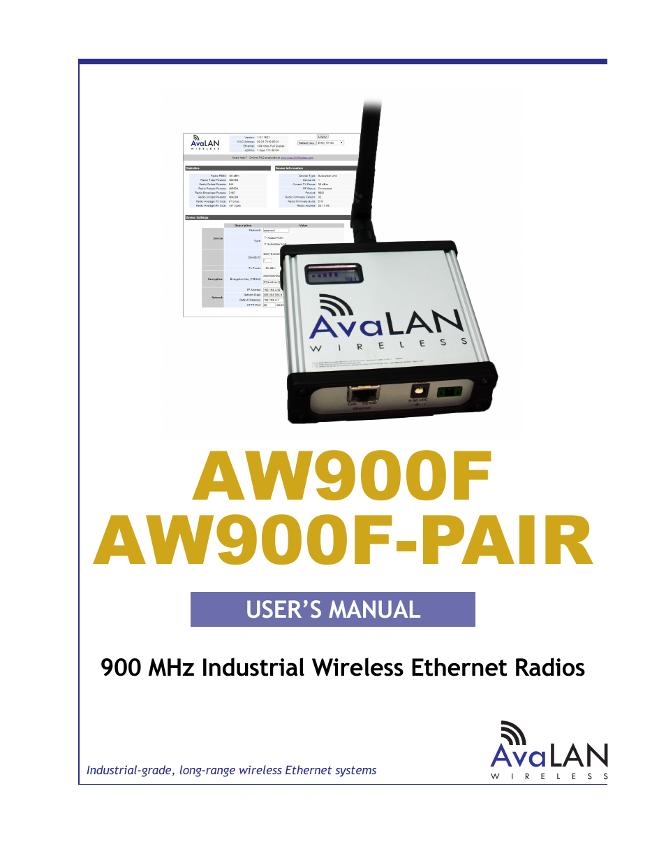 AvaLAN Wireless AW900F User Manual | 18 pages