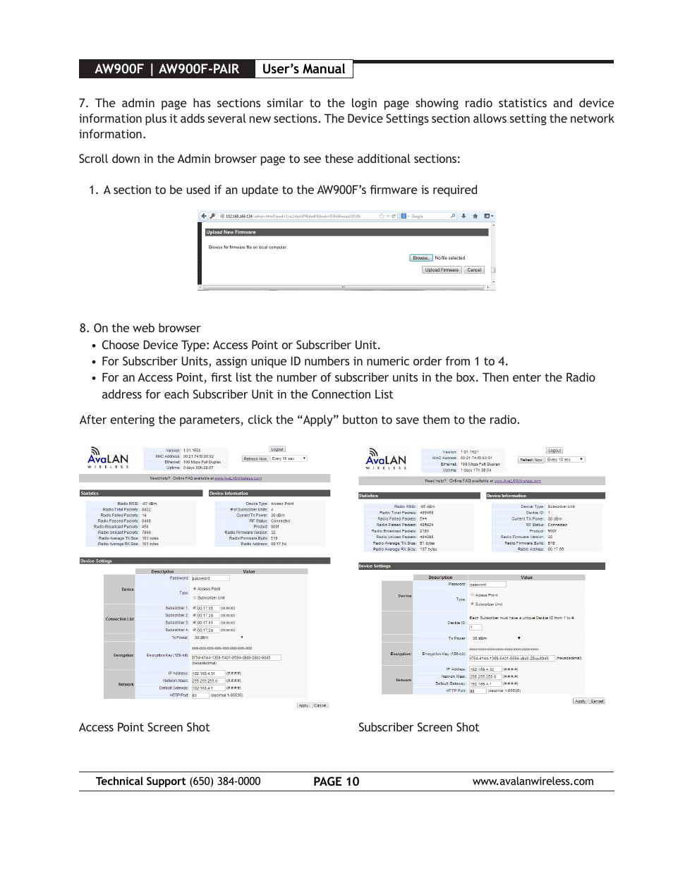 AvaLAN Wireless AW900F User Manual | Page 10 / 18