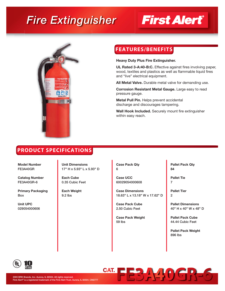BRK electronic FE3A40GR-6 User Manual | 1 page
