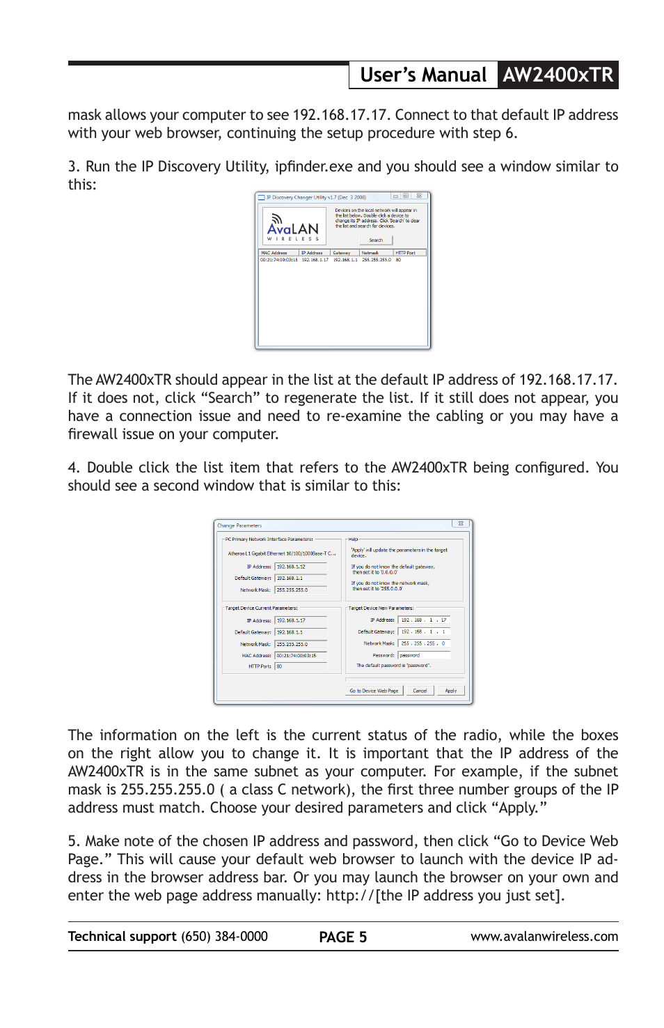 User’s manual aw2400xtr | AvaLAN Wireless AW2400S User Manual | Page 9 / 12