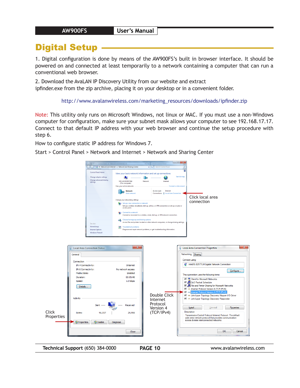 Digital setup | AvaLAN Wireless AW900FS User Manual | Page 10 / 21