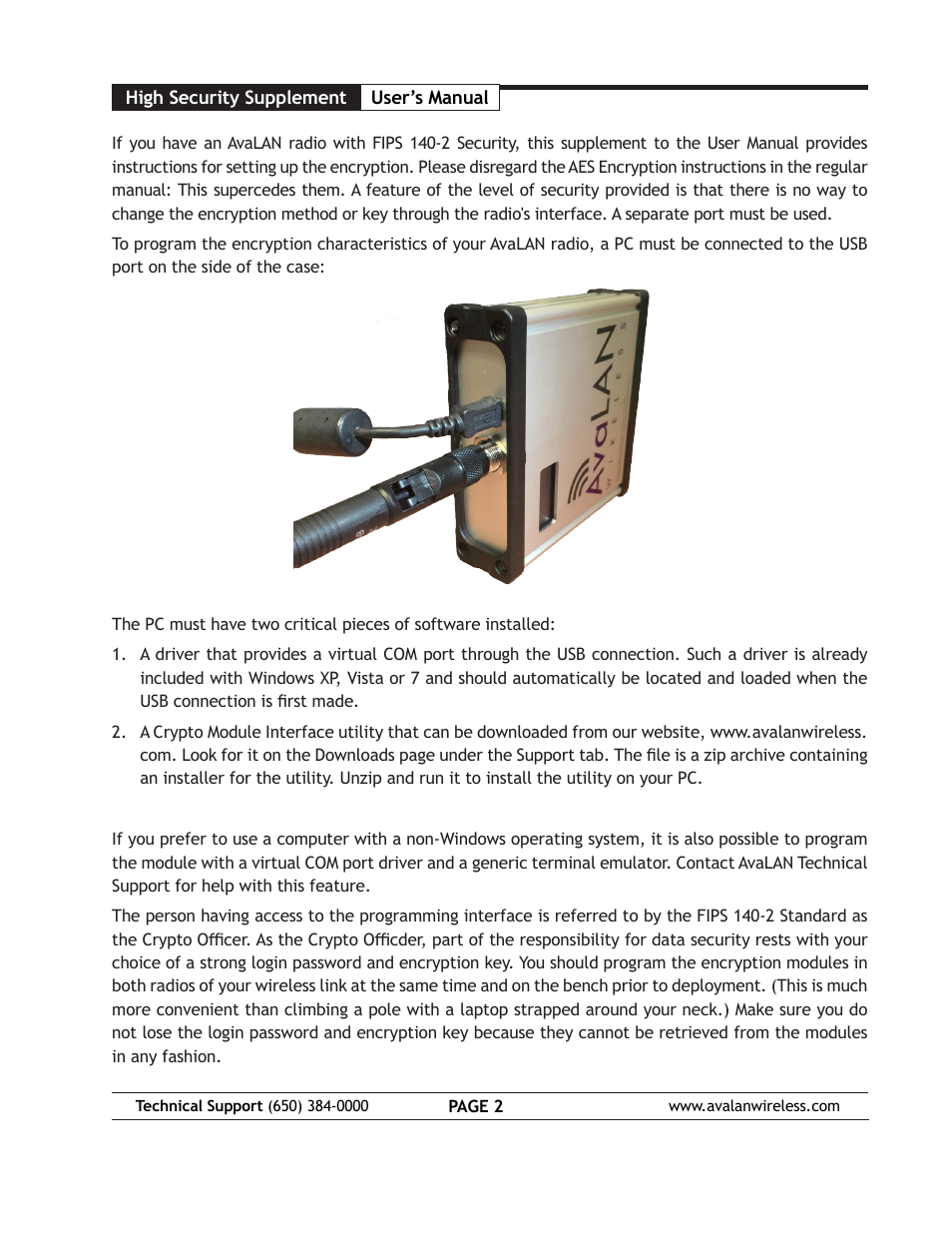 AvaLAN Wireless AW900FS User Manual | Page 2 / 21