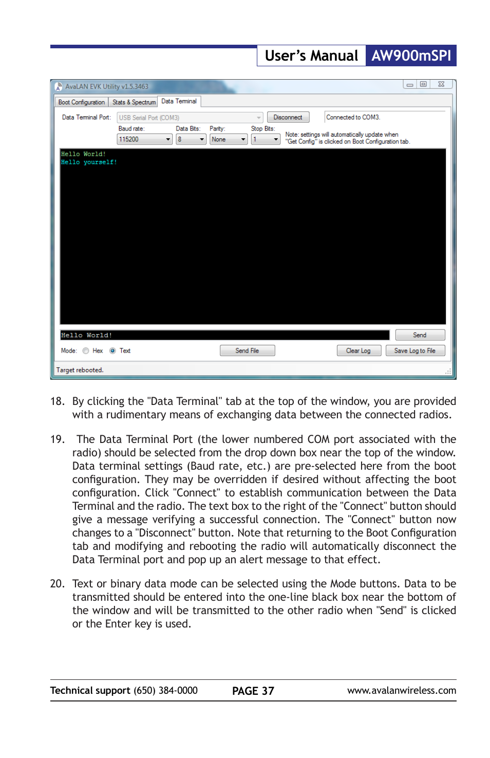 Aw900mspi user’s manual | AvaLAN Wireless AW900mSPI-10 User Manual | Page 37 / 40