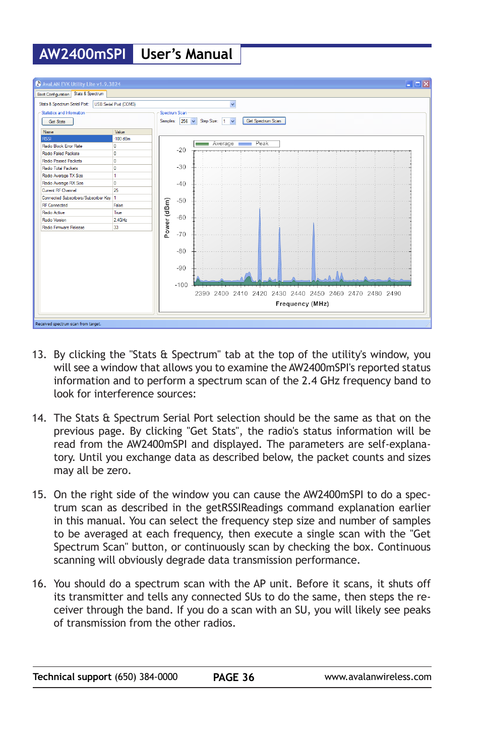 Aw2400mspi user’s manual | AvaLAN Wireless AW2400mSPI-10 User Manual | Page 36 / 40
