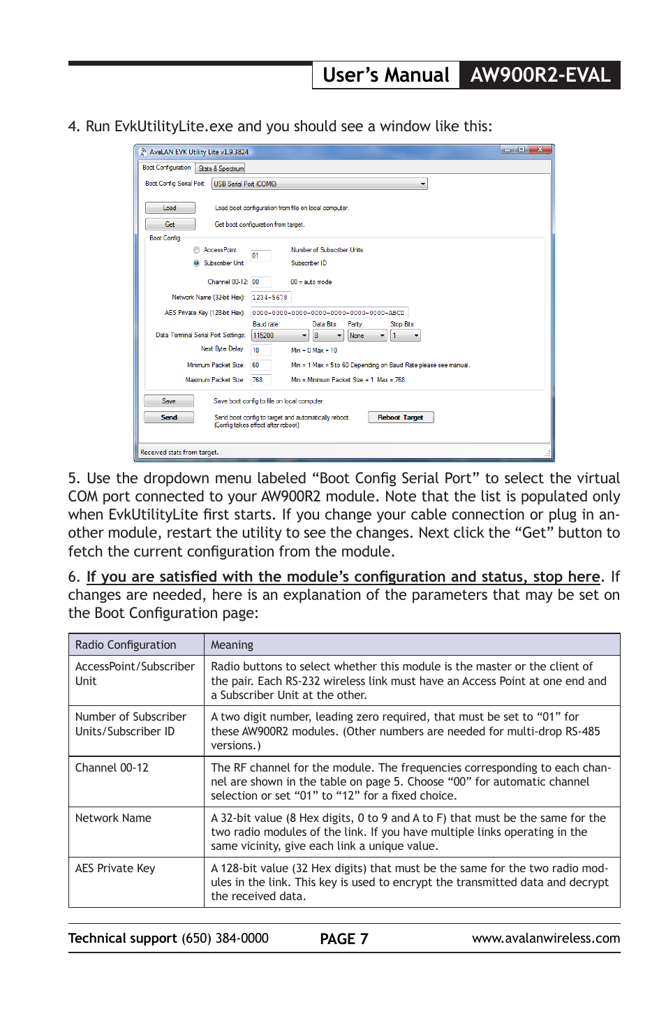 User’s manual aw900r2-eval | AvaLAN Wireless AW900R2-EVAL User Manual | Page 7 / 16