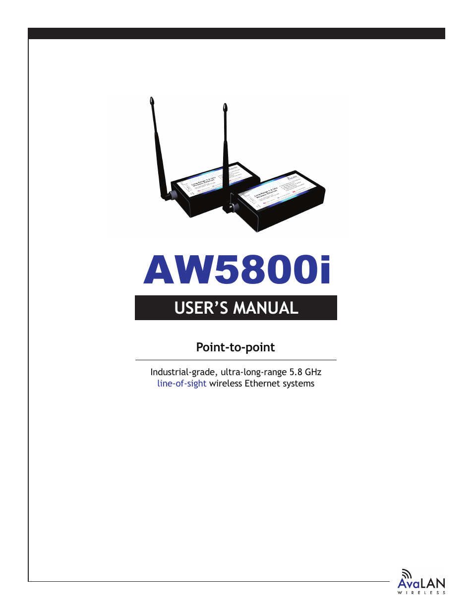 AvaLAN Wireless AW-5800i User Manual | 8 pages