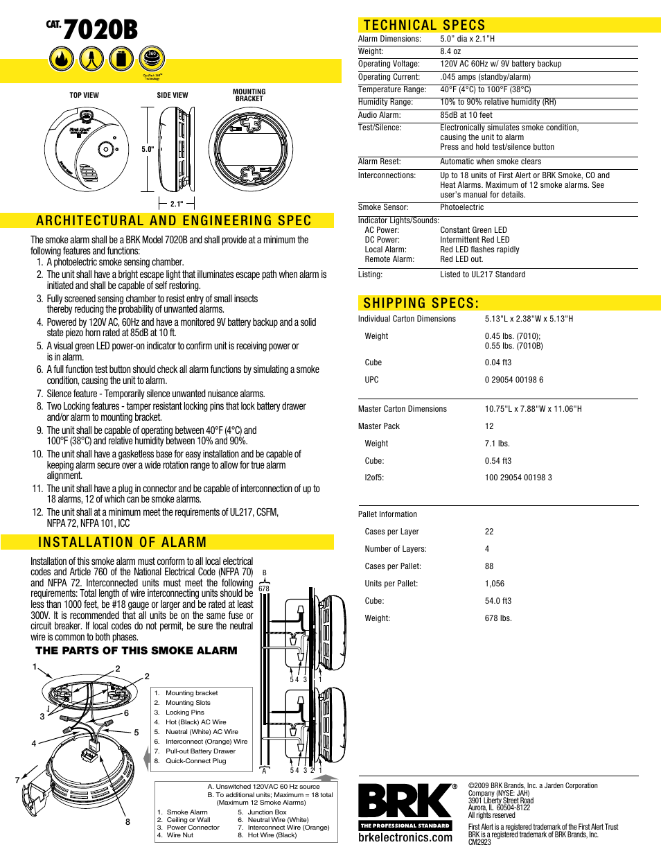 7020b | BRK electronic 7020B User Manual | Page 2 / 2