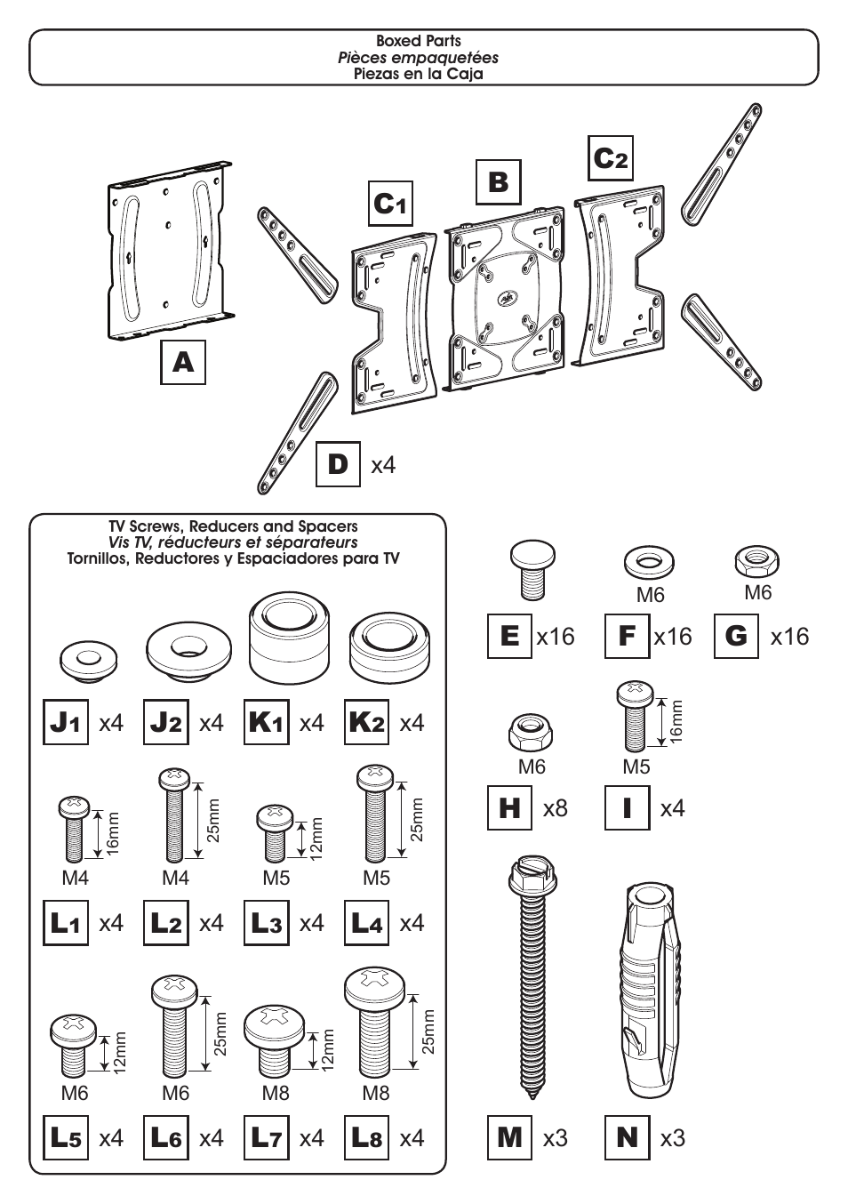 AVF Group GL600: TV Wall Mount User Manual | Page 4 / 14