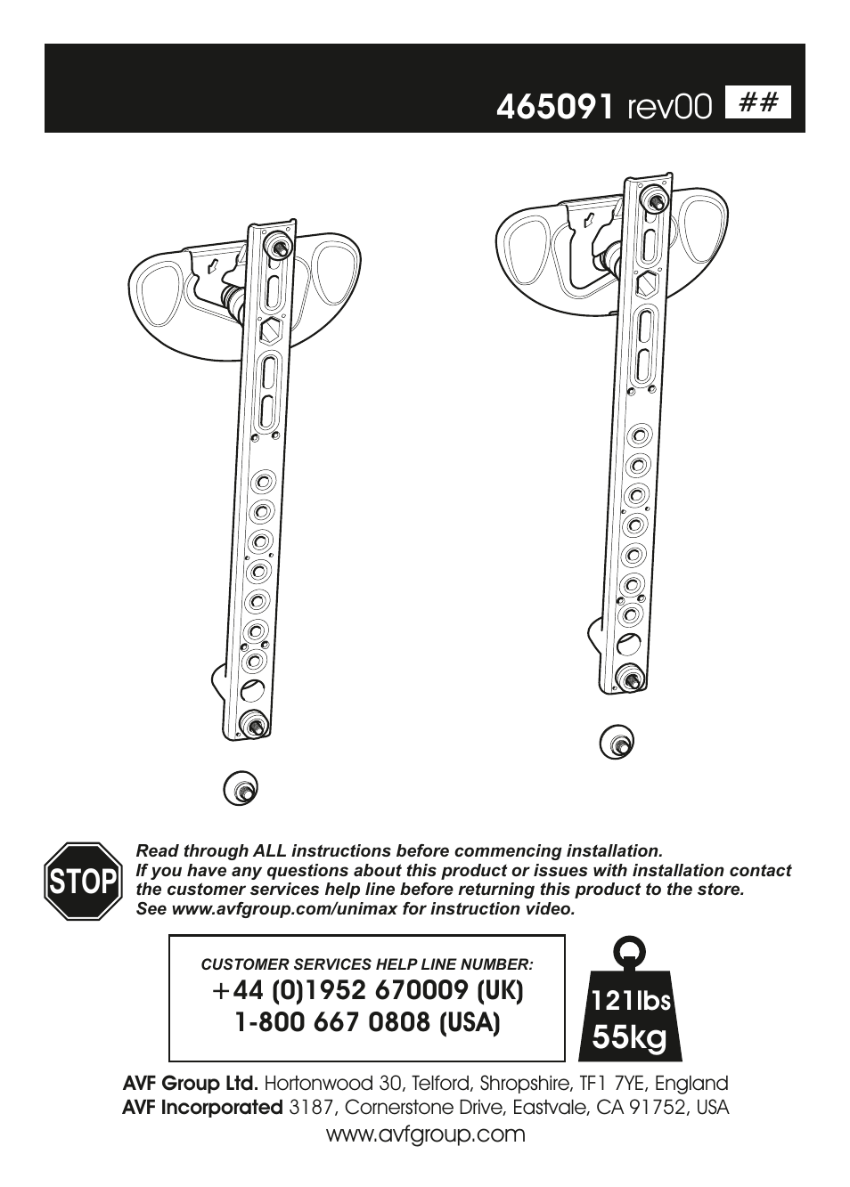 AVF Group ZML8351: Flat & Tilt TV Mount for ANY WALL User Manual | 26 pages