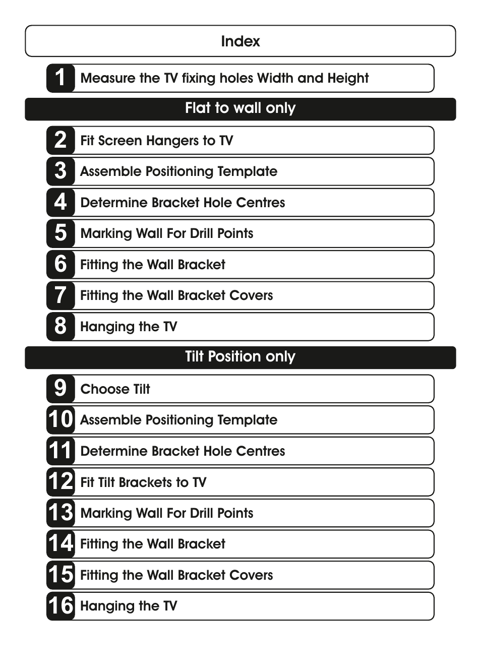 AVF Group ZML8351: Flat & Tilt TV Mount for ANY WALL User Manual | Page 3 / 26