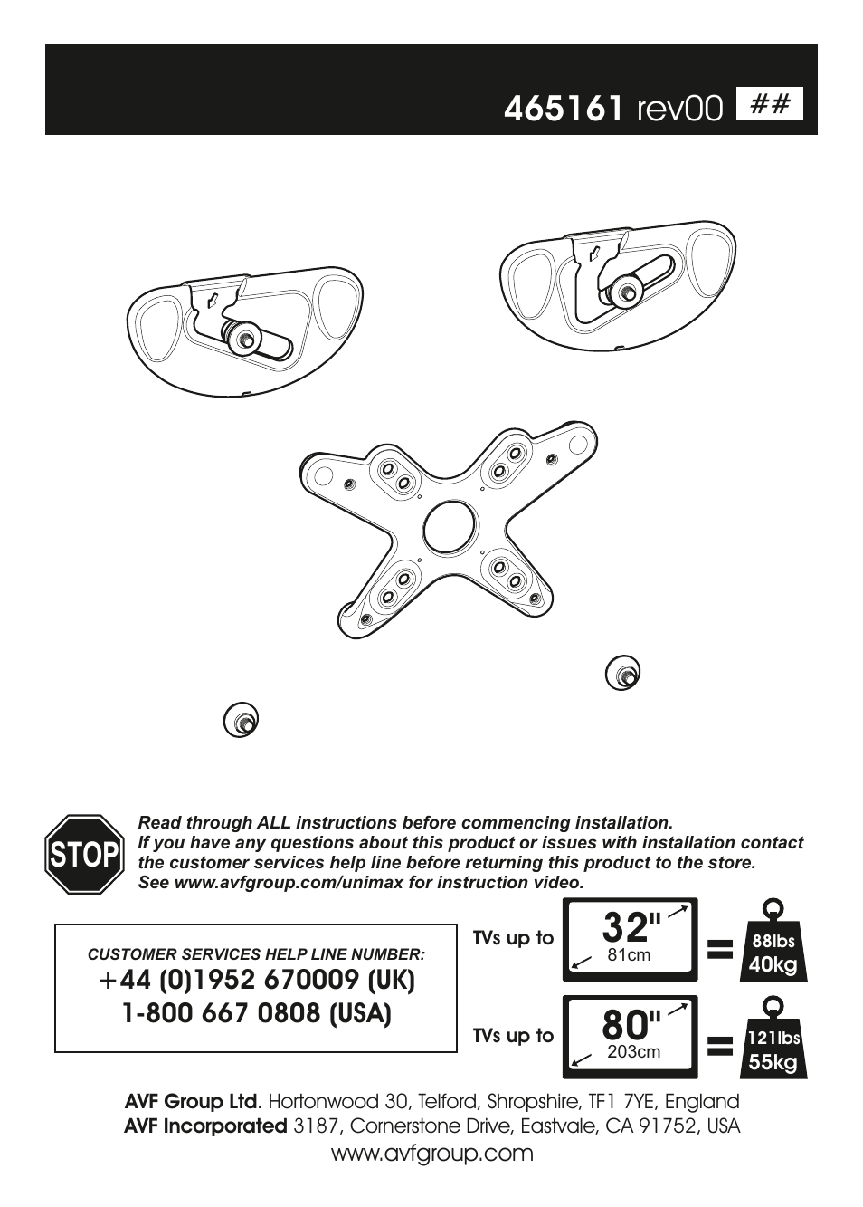 AVF Group ZML8360: Flat TV Wall Mount User Manual | 24 pages