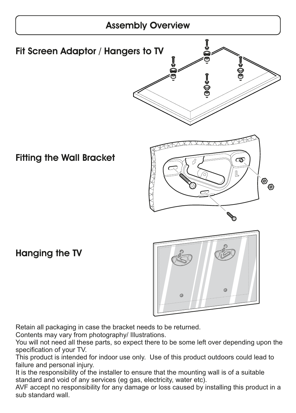 AVF Group ZML8360: Flat TV Wall Mount User Manual | Page 2 / 24