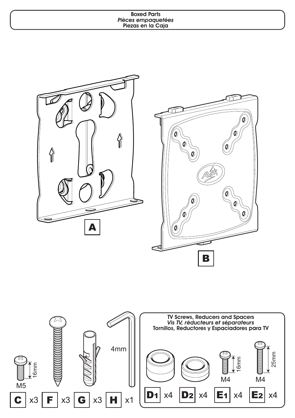 AVF Group GL101: TV Wall Mount User Manual | Page 4 / 10