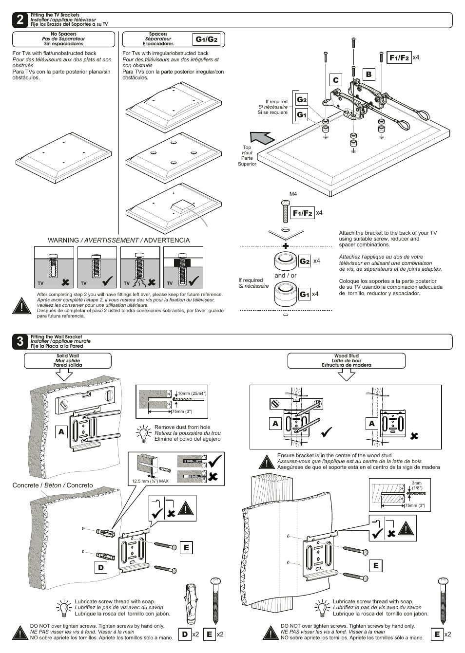 AVF Group NEL101B: TV Wall Mount User Manual | Page 2 / 2