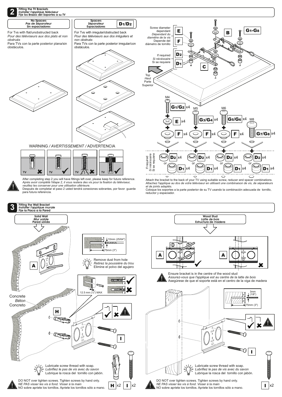 AVF Group NEL201B: TV Wall Mount User Manual | Page 2 / 2