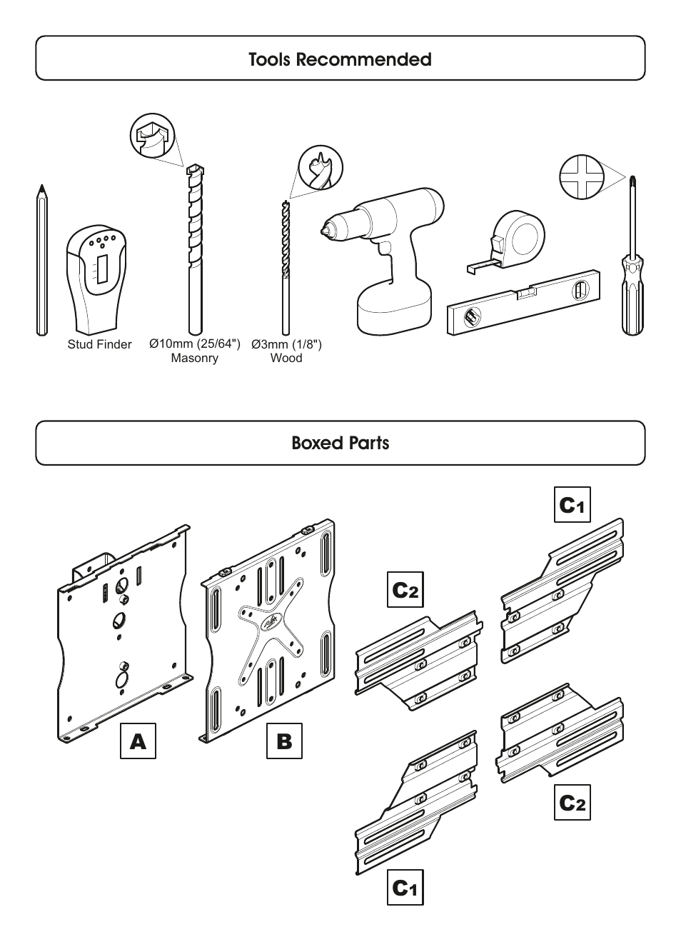 AVF Group EPL551PBK: Flat Panel TV Mount User Manual | Page 4 / 16