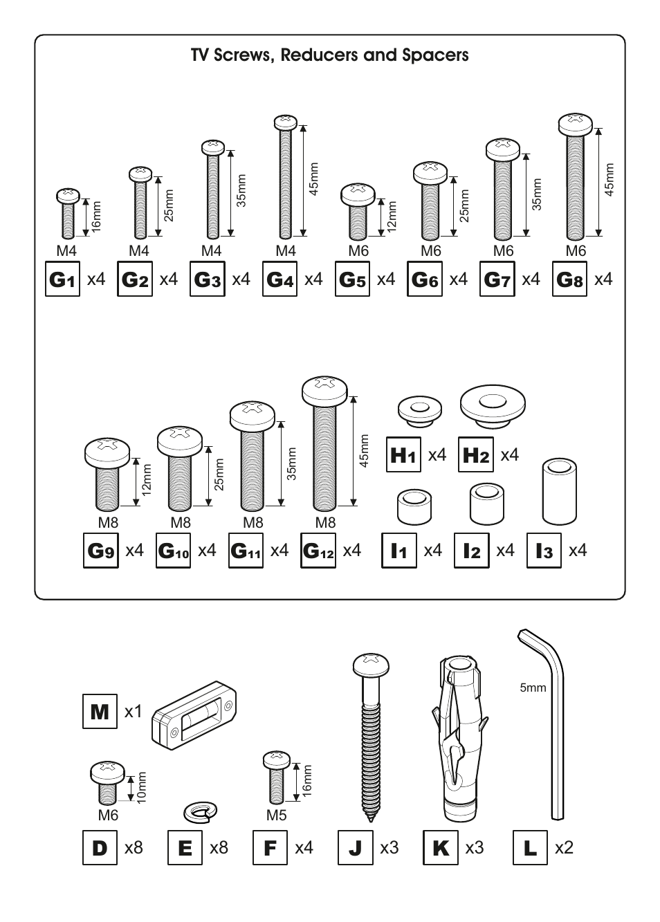 AVF Group EPL551PBK: Flat Panel TV Mount User Manual | Page 5 / 16