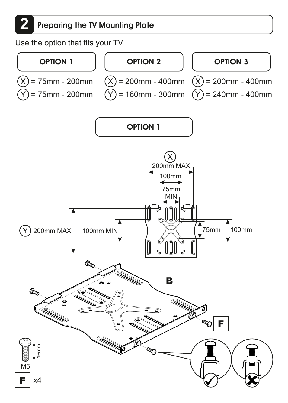 AVF Group EPL551PBK: Flat Panel TV Mount User Manual | Page 7 / 16
