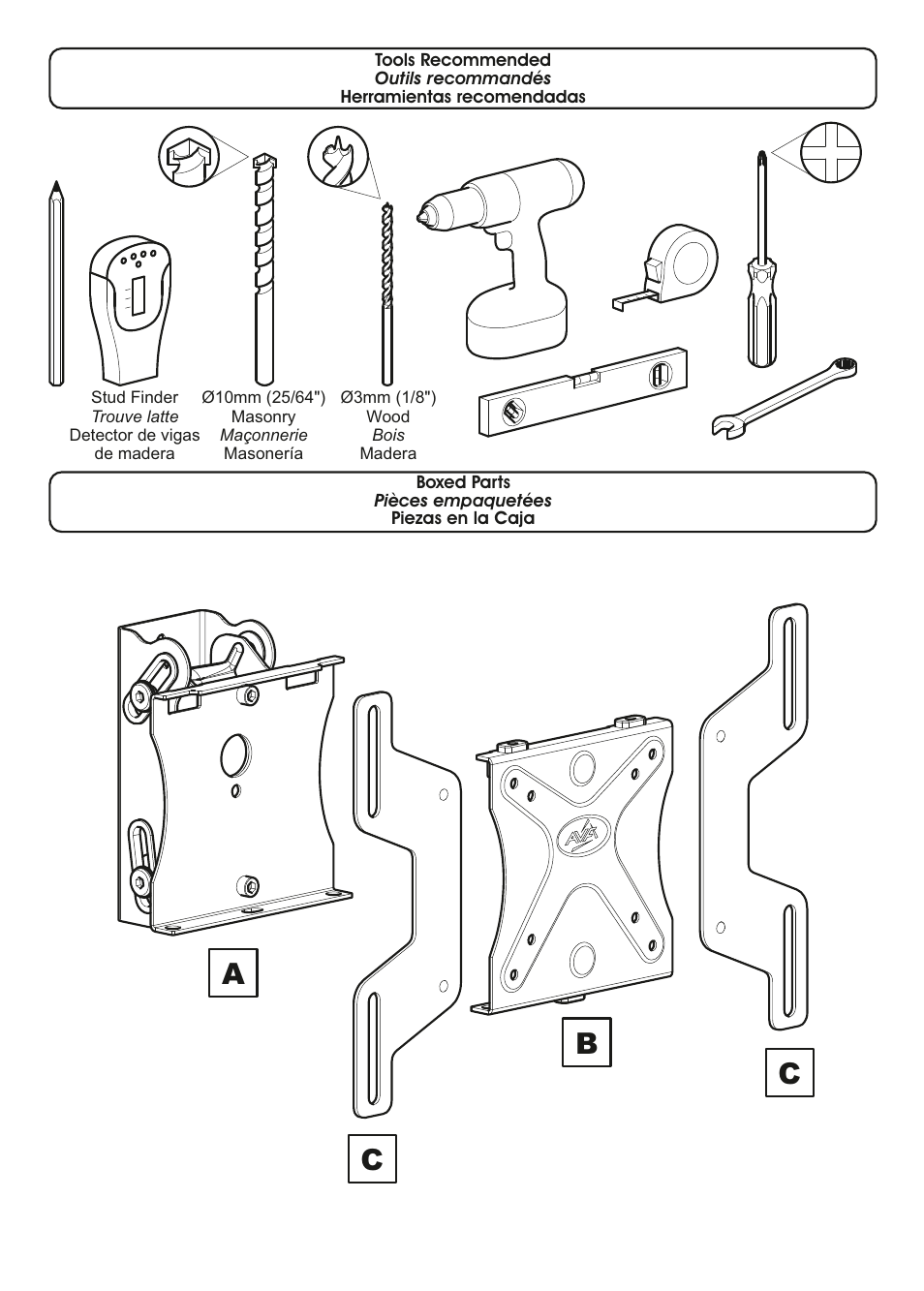 Cb a | AVF Group YUL201: TV Mount User Manual | Page 4 / 12