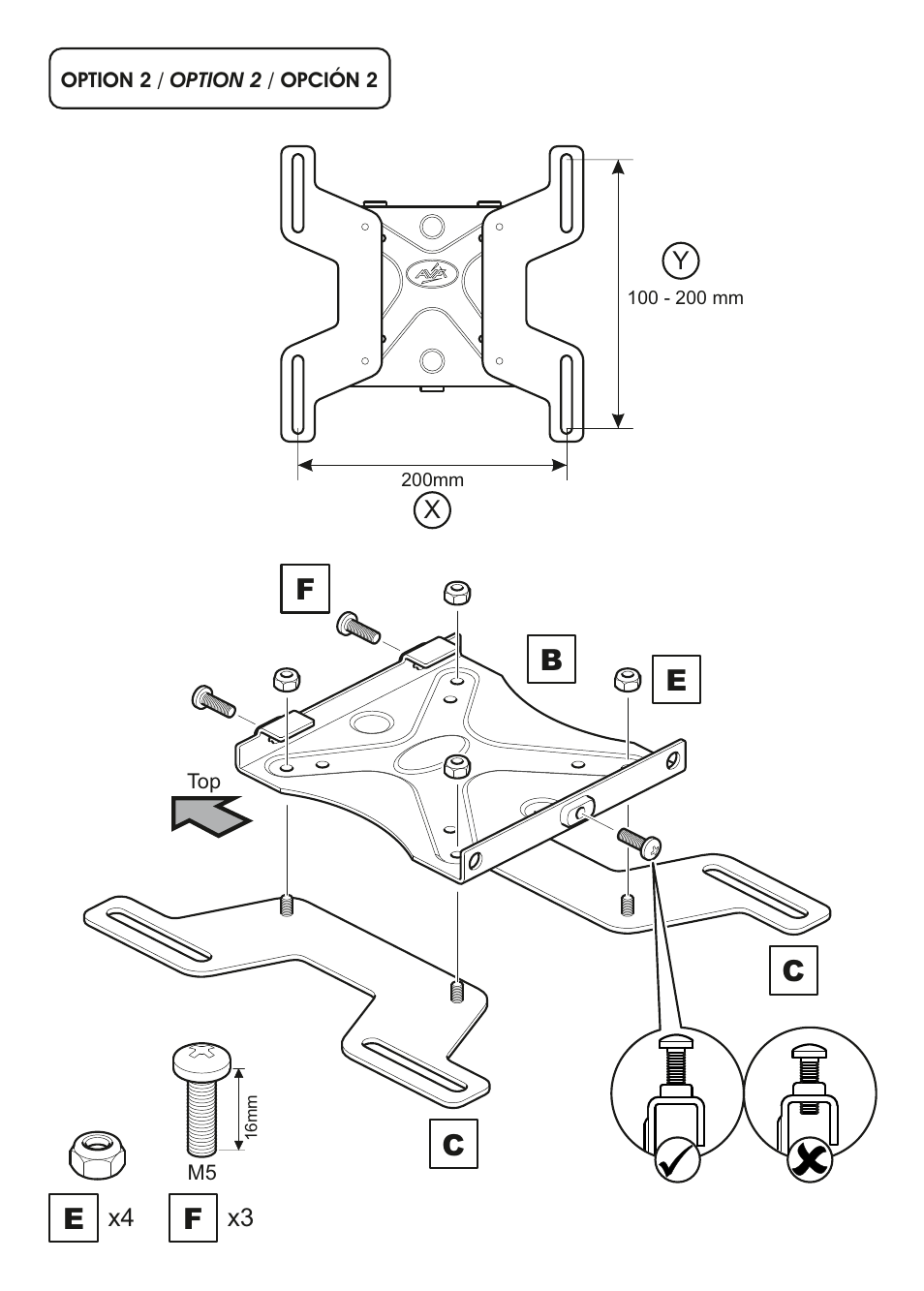 Fe c b c | AVF Group YUL201: TV Mount User Manual | Page 8 / 12