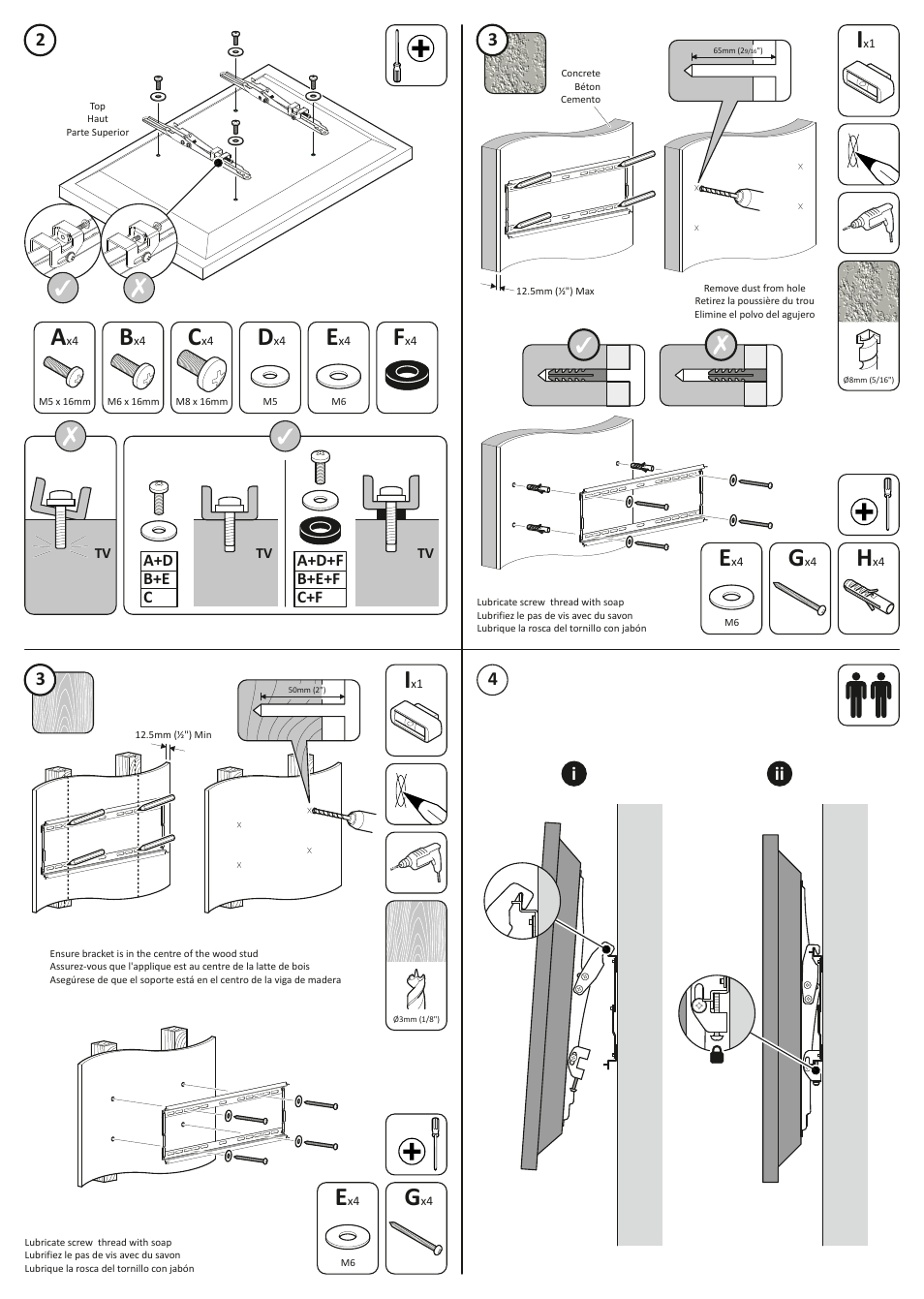 AVF Group AL610: TV Wall Mount User Manual | Page 2 / 2