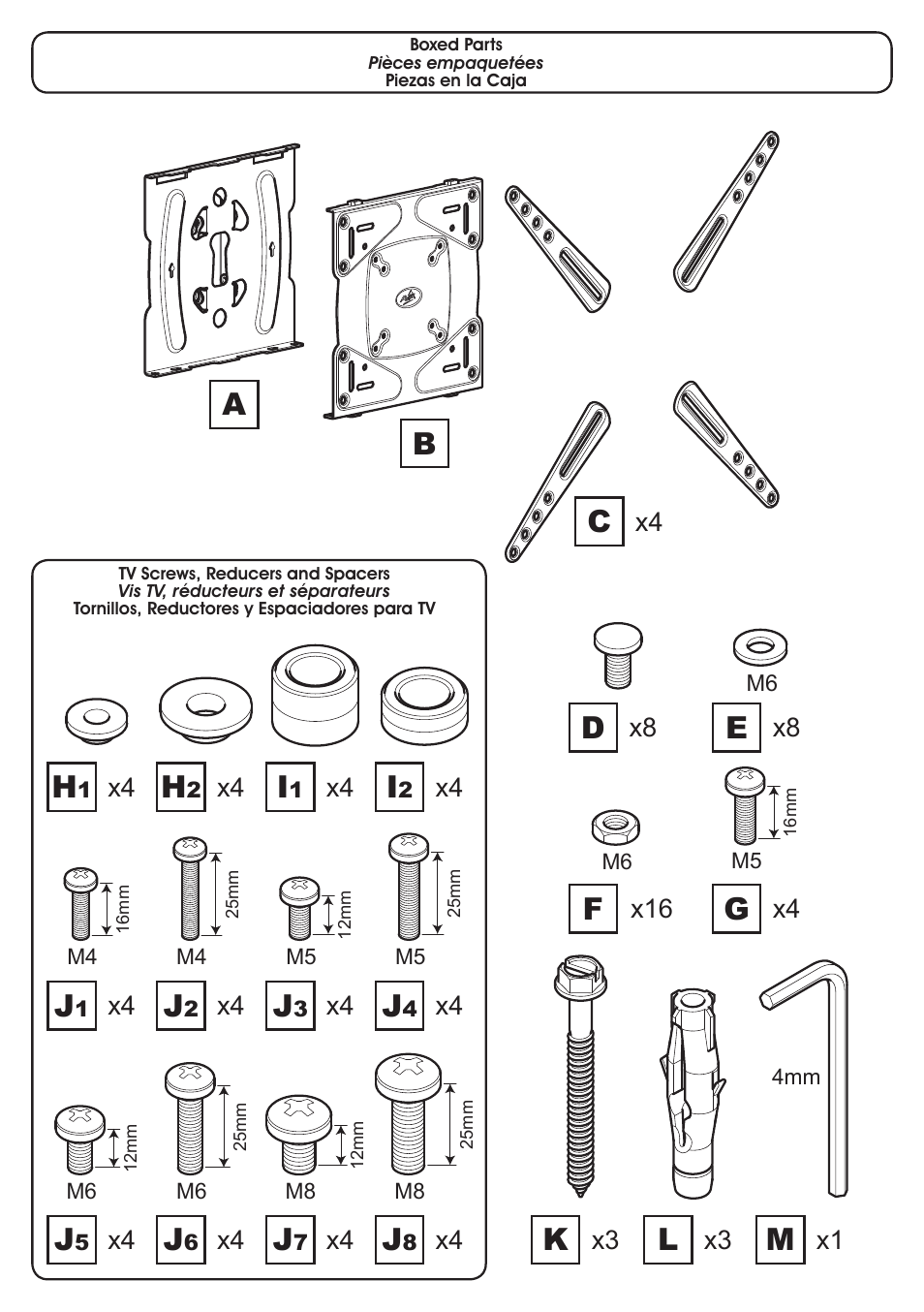 AVF Group GL401: TV Wall Mount User Manual | Page 4 / 12