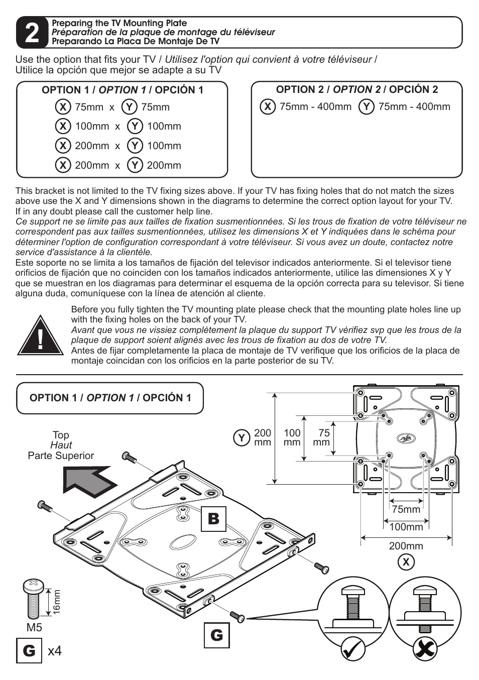 AVF Group GL401: TV Wall Mount User Manual | Page 6 / 12