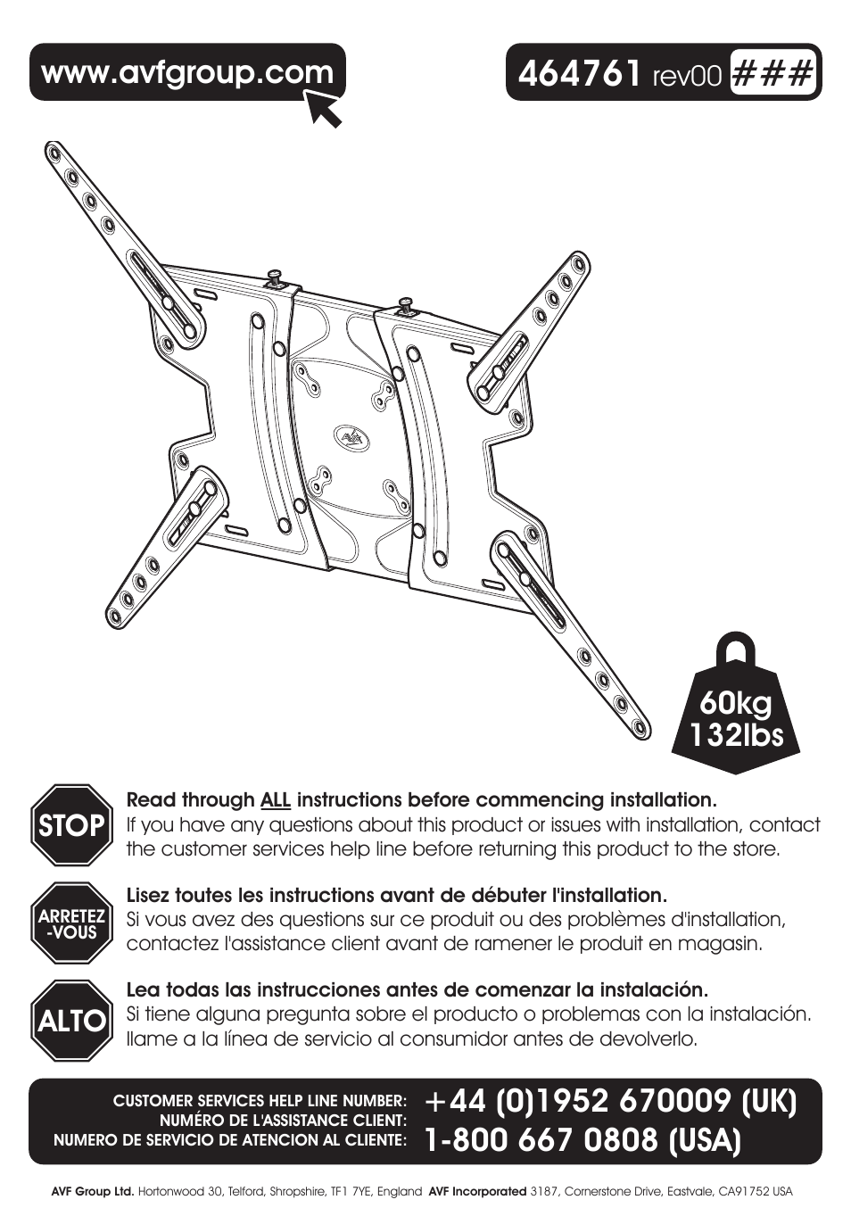 AVF Group GL601: TV Wall Mount User Manual | 14 pages